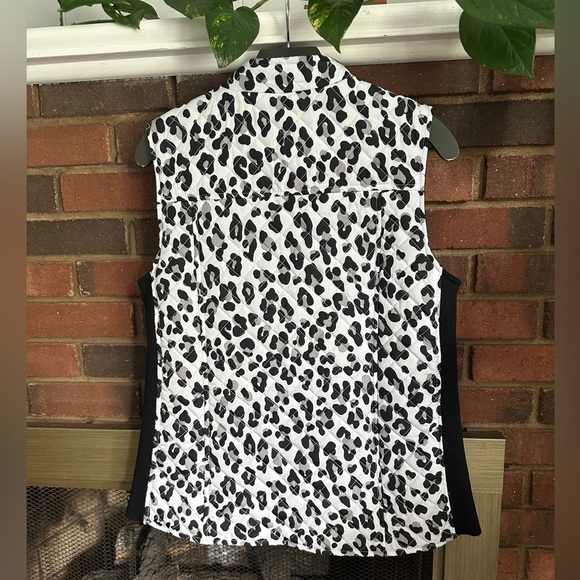 🛍️Kim Rogers black and white full zipper Vest Size Small - Picture 6 of 7